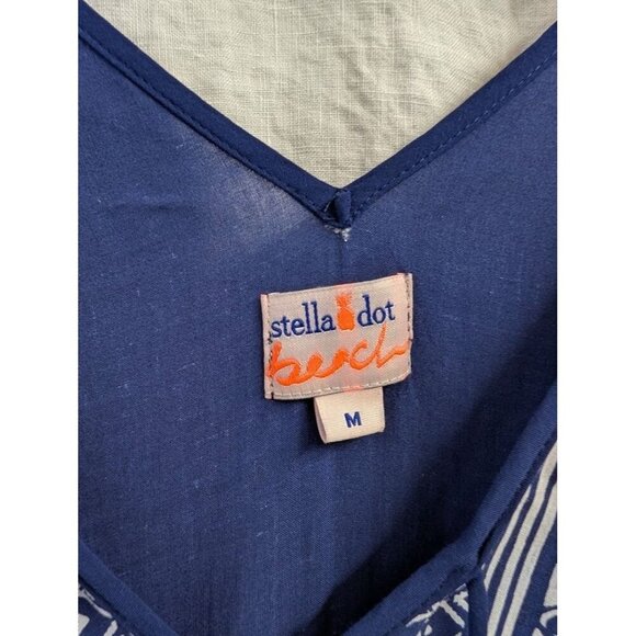 Stella & Dot Beach women's size medium navy blue beach cover up vacation pool I1 - Picture 2 of 7